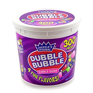 DUBBLE BUBBLE ASSORTED TUB 300CT