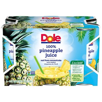 DOLE PINEAPPLE JUICE 6OZ 6PK