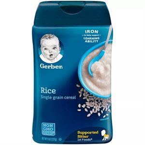 GERBER BABY CEREAL RICE 8OZ EACH