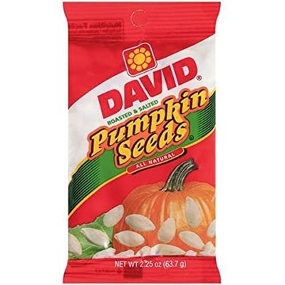 DAVID PUMPKIN SEEDS 2.25OZ / 12CT