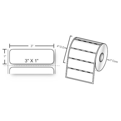 ZEBRA 3X1 SHELF LABEL 1ROLL