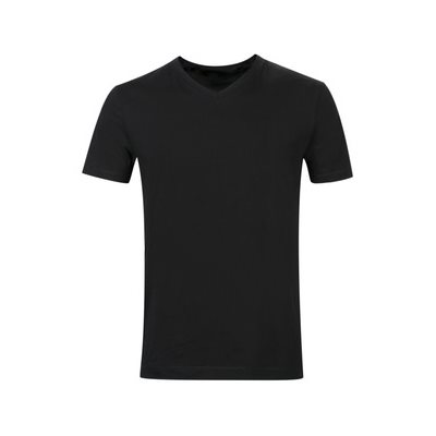 T-SHIRT BLACK V-NECK XL 6CT