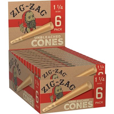 ZIG ZAG PAPERS CONE 1 1 / 4 UNBLEACHED 6CT