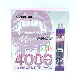 VAPMOD 4000 PUFF GRAPE ICE 10CT