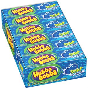 HUBBA BUBBA SOUR BLUE RASPBERRY 18CT