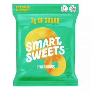 SMART SWEETS PEG PEACH RINGS 1.8OZ EA