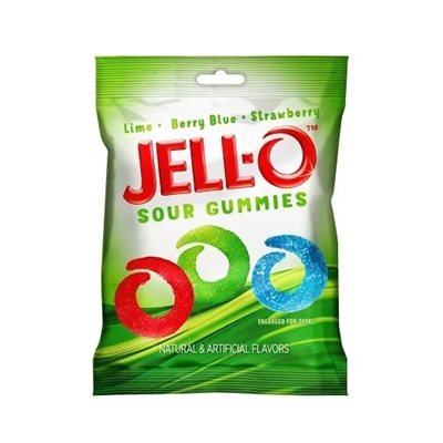 !JELLO GUMMIES PEG SOUR 4.5OZ