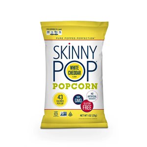 SKINNYPOP POPCORN WHITE CHEDDAR 1OZ