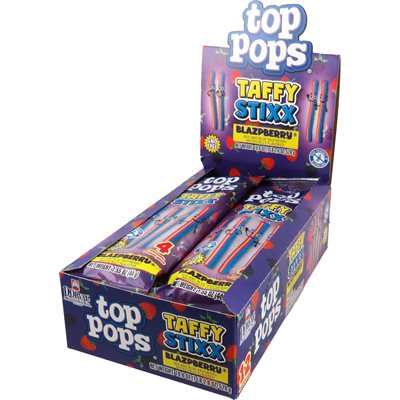 TOP POPS TAFFY STIXX BLAZPBERRY 12CT