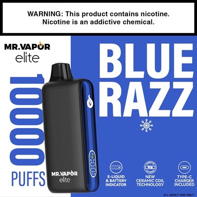 MR VAPOR ELITE BLUE RAZZ ICE 5CT