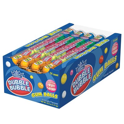 DUBBLE BUBBLE ASST 12 BALL TUBE 24CT