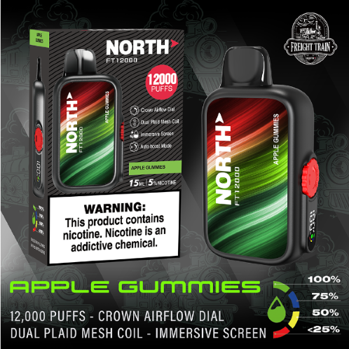 NORTH APPLE GUMMIES 12000 PUFF 10CT