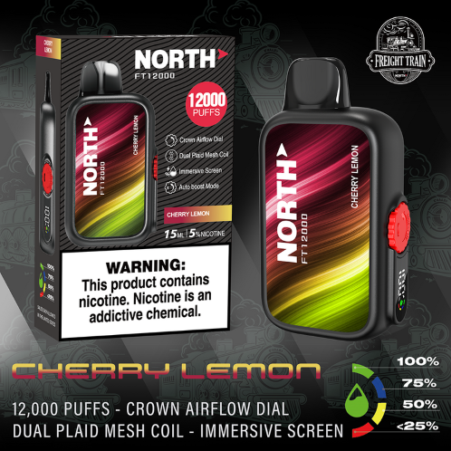 NORTH CHERRY LEMON 12000 PUFF 10CT