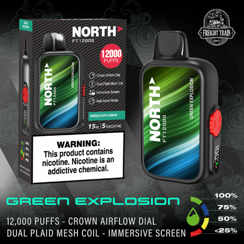 NORTH GREEN EXPLOSION 12000 PUFF 10CT