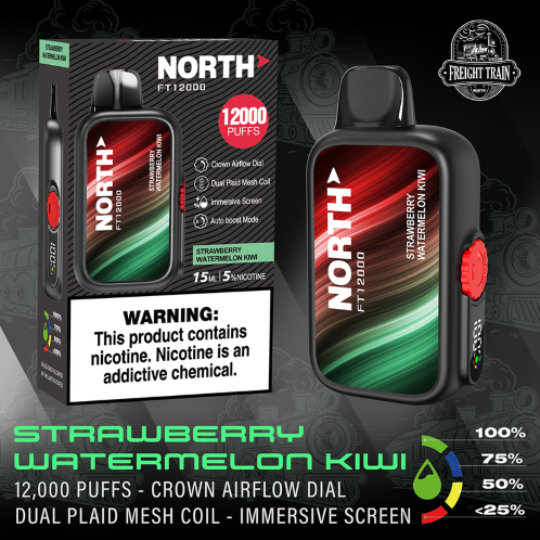 NORTH STRAW WATERMELON KIWI 12000 PUFF 10CT