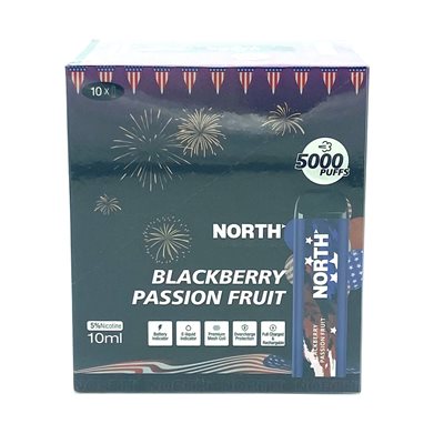 NORTH PATRIOTIC BLACKBERRY PASSION 5000 PUFF 10CT