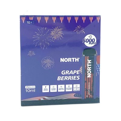 NORTH PATRIOTIC GRAPE BERRIES 5000 PUFF 10CT