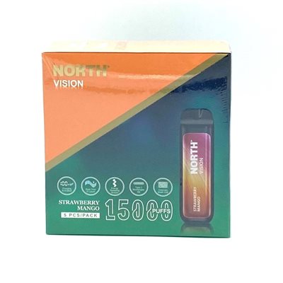 NORTH VISION 15K PUFF STRAW MANGO 5CT